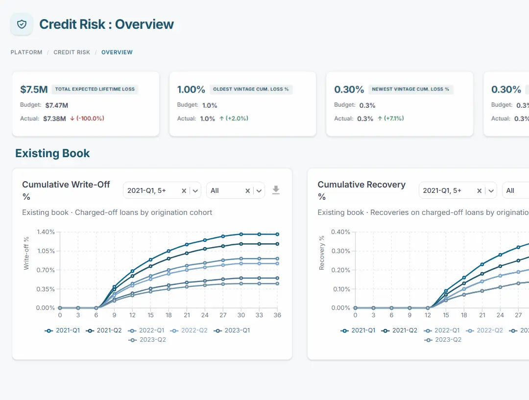 Vector credit risk analytics dashboard preview